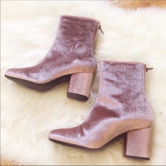 Free People Velvet Cecile Ankle Boots Pink Size 8 NWT - Picture 4 of 15